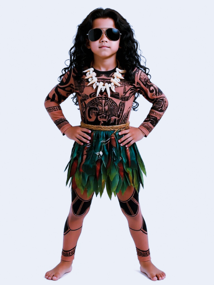 Cosplay Prop Pattern - Yazlık Moana Maui Çocuk Erkek Kostümü