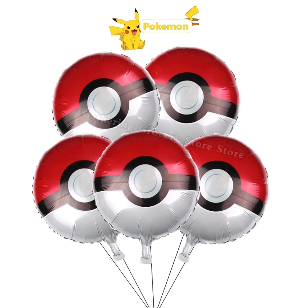 Pokeball Cosplay Prop - 5 adet Pokemonlu Sevimli Alüminyum Folyo