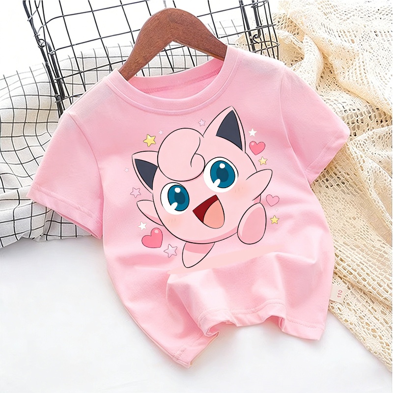 Pokeball Cosplay Prop - 2026 Yaz Pokemon Jigglypuff Baskılı Tişört,
