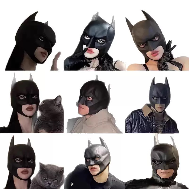 Cosplay Bat Prop - Erkek ve Kadın Lateks Maske Başlığı